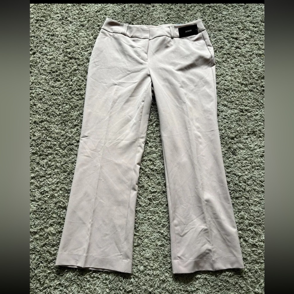 Alfani Women's Merlot Flat Front Mid Rise Wide Leg Dress Pants Size 10